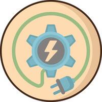 A flat icon of a power plug with a lightning bolt vector