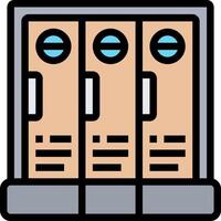 A file cabinet with three doors vector