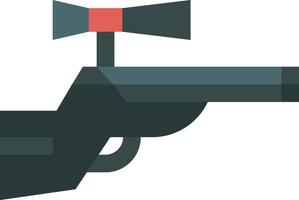 A gun with a red arrow pointing to it vector