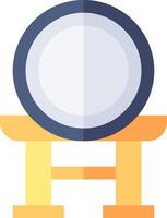 A round table with a round plate on it vector