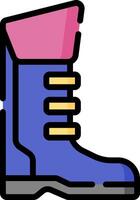 A blue boot with pink trim and a yellow zipper vector