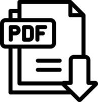 Pdf icon with a black arrow pointing down vector