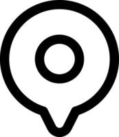 A black and white icon of a map pointer vector