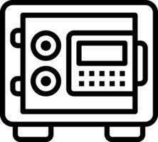 A black and white image of a safe box vector