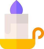A candle with a purple and yellow handle vector