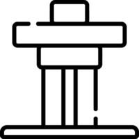 A black and white drawing of a machine vector