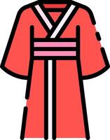 A red robe with pink stripes on it vector