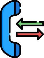 An icon of a phone with two arrows pointing in different directions vector