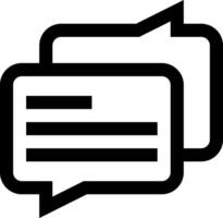 A black and white image of two speech bubbles vector