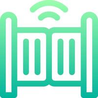 A green and white icon with a bed and a wifi symbol vector