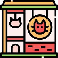 A cat is sitting in a box with a cat on the front vector