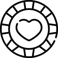 A black and white image of a heart in a circle vector