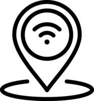 A wifi icon on a map pointer vector
