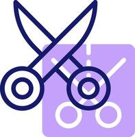 A pair of scissors and a square with scissors on it vector