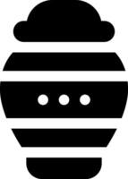 A black and white icon of a vase vector