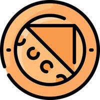 A circle with a piece of pizza in it vector