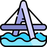 A bridge over water with a sign that says a vector