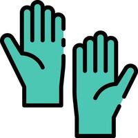 Two gloves with one hand up and one hand down vector