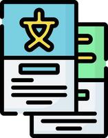 A document with a star and a star vector