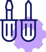 Two syringes with a gear on top of them vector