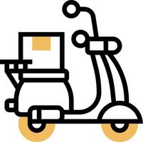 A scooter with a box on the back vector