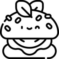 A hamburger with a smiley face on it vector