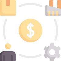 A circle with a dollar sign and a person in the middle vector
