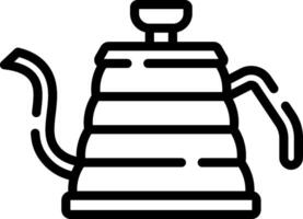 A black and white icon of a kettle vector