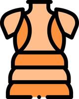 An orange swimsuit with a black and white outline vector