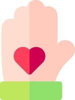 A hand with a heart on it vector