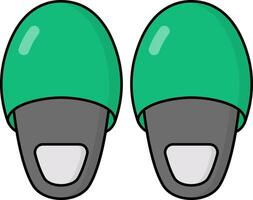 Green slippers clipart vector