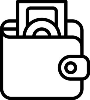 Wallet icon with a cd player in it vector