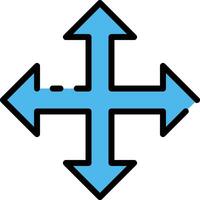 An arrow pointing to the left and right vector