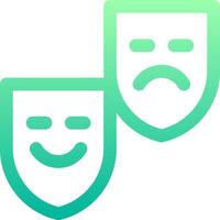 Two masks with sad faces on them vector