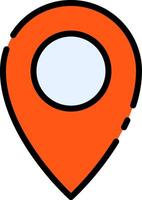 A location marker icon with a circle in the center vector
