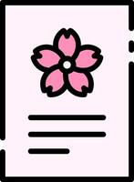 A pink flower is shown in a square frame vector