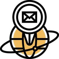 Email icon with globe and mail icon vector