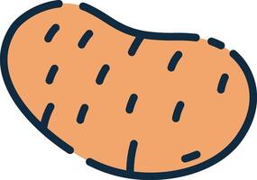 A peanut is shown in a line drawing vector