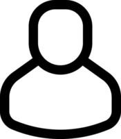 A person icon with a black outline vector