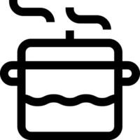 A black and white icon of a pot with steam coming out of it vector