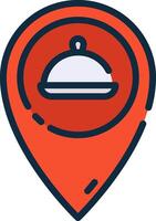 A restaurant icon with a platter on top vector