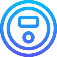 A blue and white icon with a blue and white circle vector