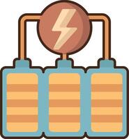 A battery with a lightning bolt on top vector
