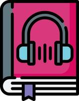 A book with headphones on it vector
