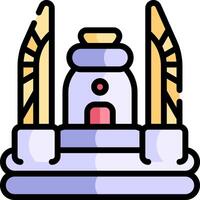 A temple icon with two pillars and a statue vector