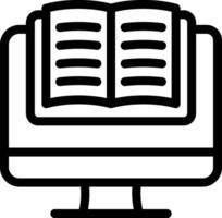 An open book on a computer monitor vector