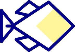 A fish with a yellow and blue outline vector