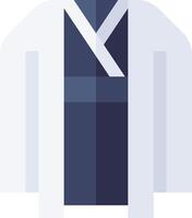 A white robe with a blue tie on it vector