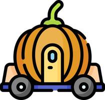 A pumpkin carriage with a door on it vector