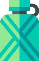 A green water bottle with a handle on it vector
